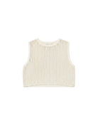 knit coverup tank top in cream