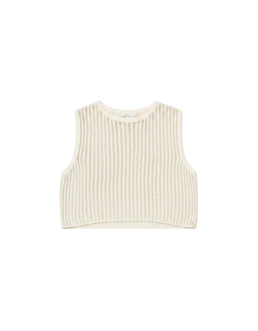 knit coverup tank top in cream