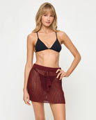 red mini skirt cover up