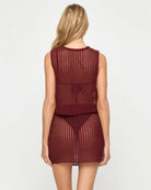 red mini skirt cover up