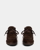 brown suede moccasin shoe