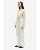 thin knit cardigan in cream