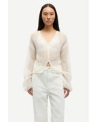 thin knit cardigan in cream