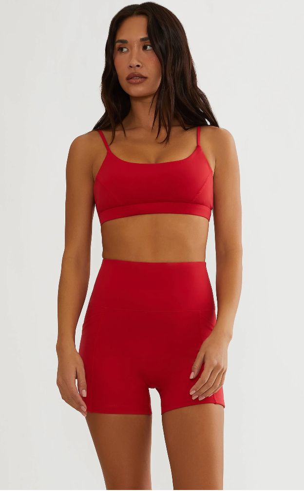 red sports bra