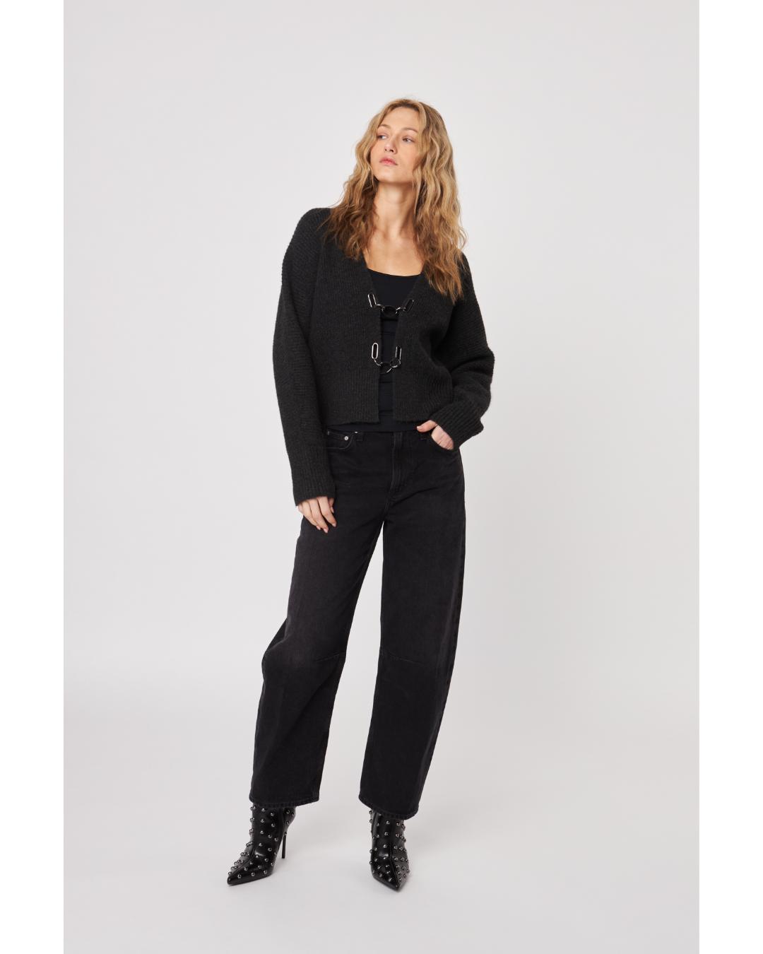 black cardigan
