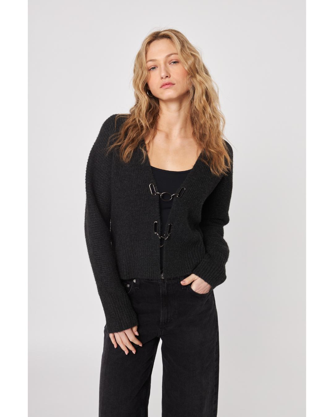 black cardigan