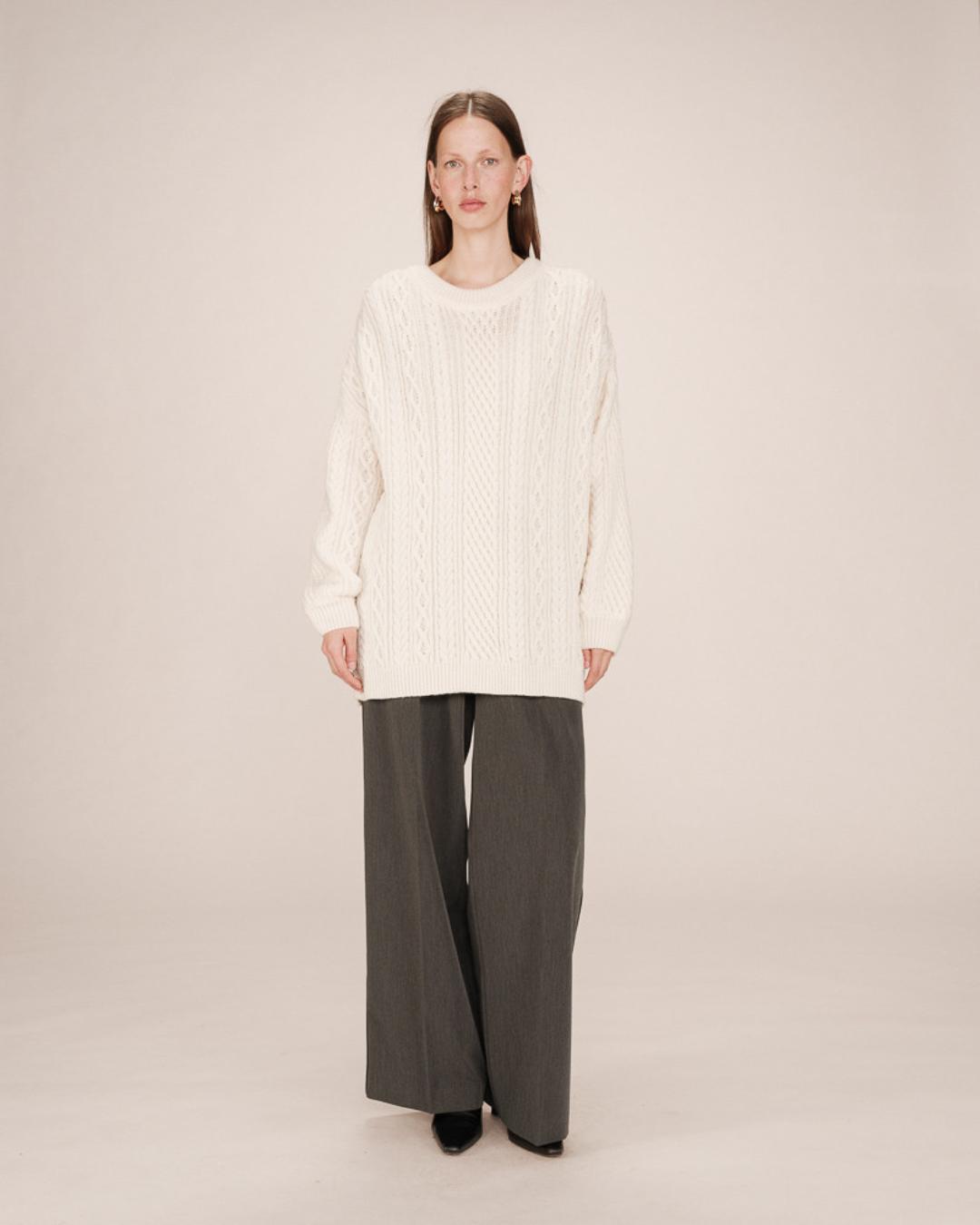 cream knit oversized sweater