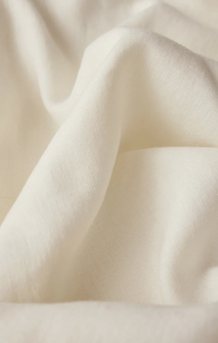 cropped white linen pant