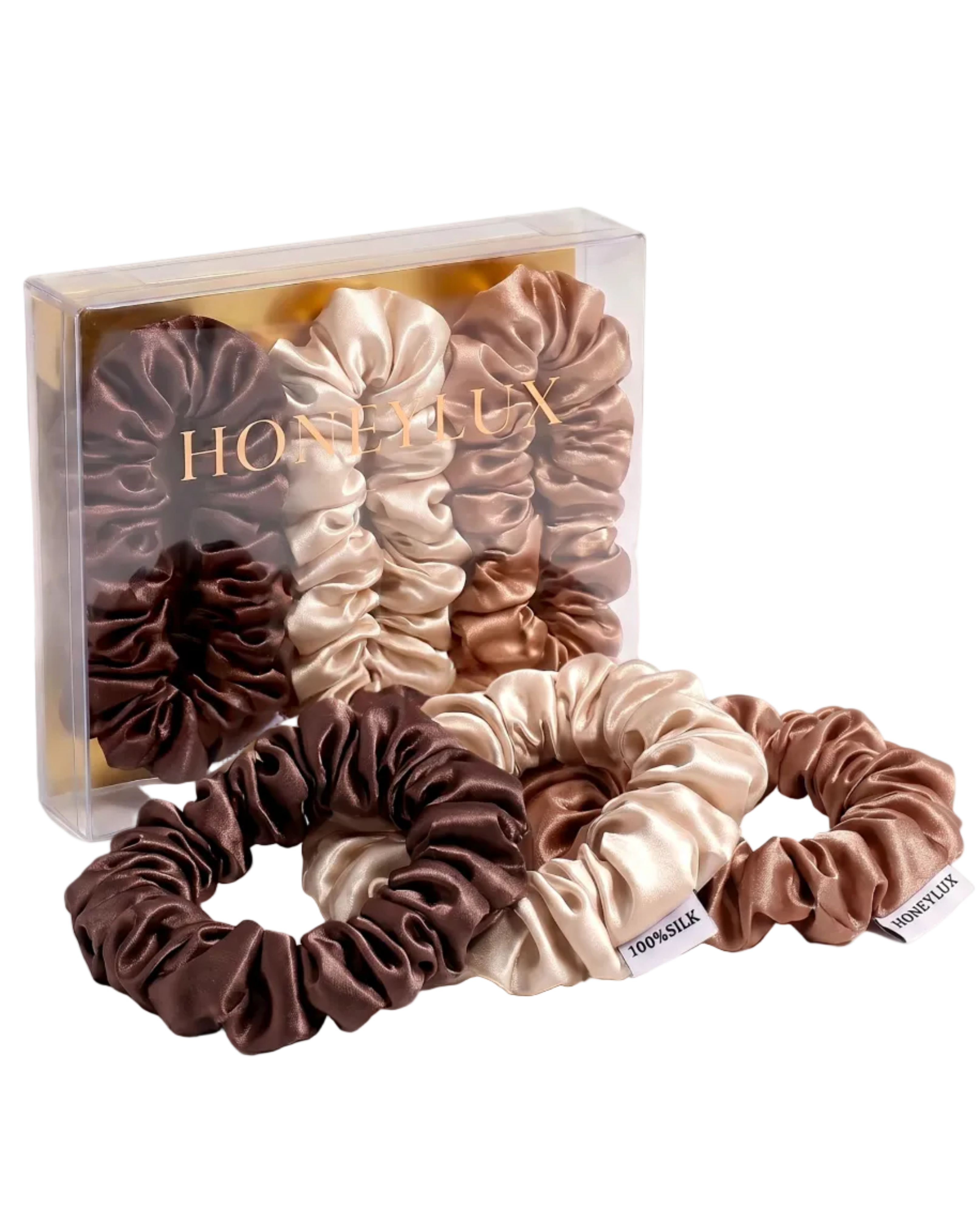pack of nude colour silk scrunchies