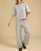 wide leg grey sweatpant
