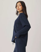 long sleeve crewneck sweatshirt in navy