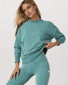 crewneck sweater in teal