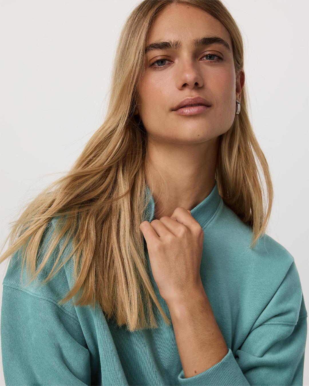 crewneck sweater in teal