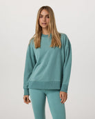 crewneck sweater in teal