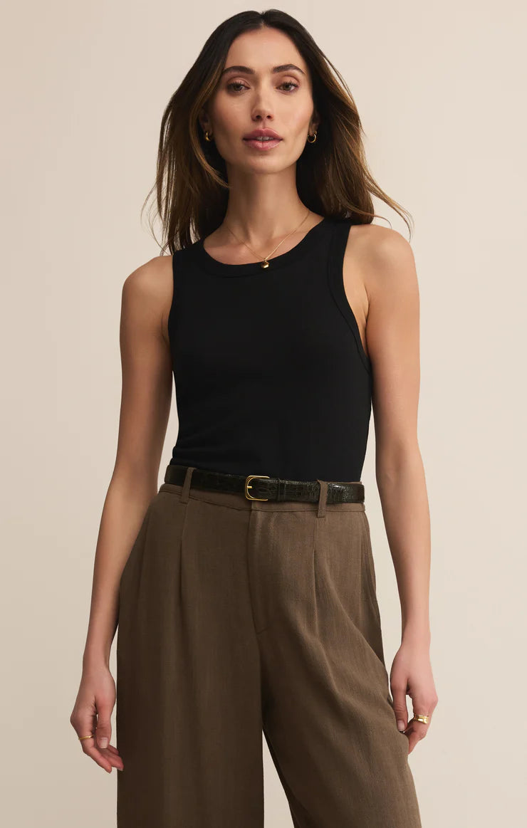 black ribbed racerback tank
