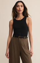 black ribbed racerback tank