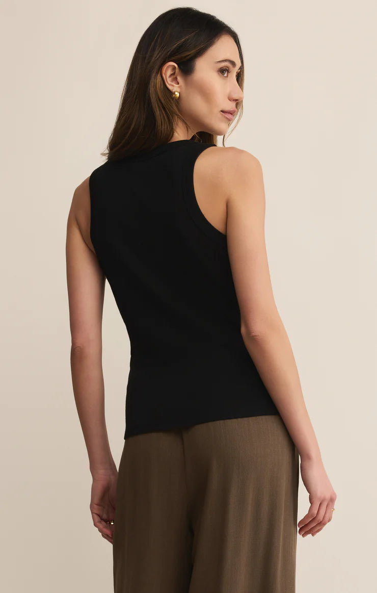 black ribbed racerback tank