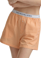 orange and white stripe boxer short with elastic waist