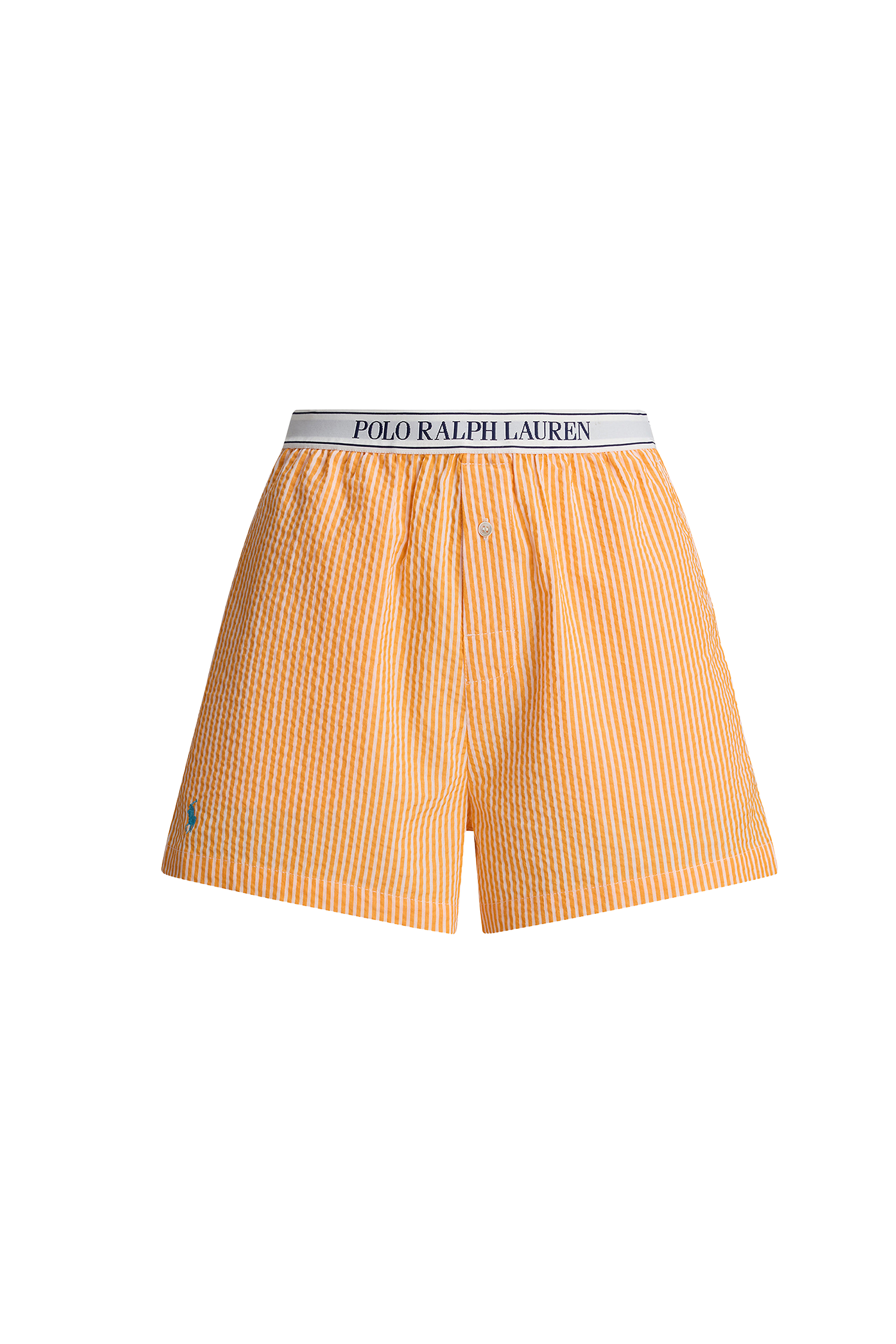 white and orange striped boxer short