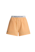 white and orange striped boxer short