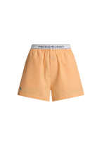 white and orange striped boxer short
