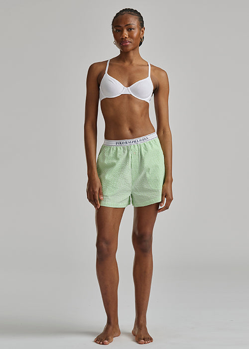 green and white stripe boxer short