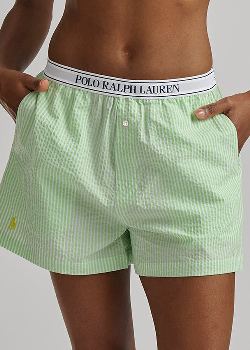green and white stripe boxer short