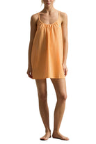 orange mini lounge slip dress