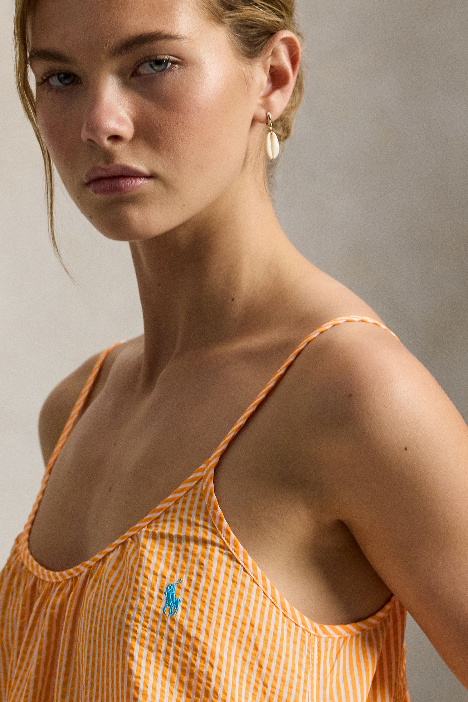 orange mini lounge slip dress