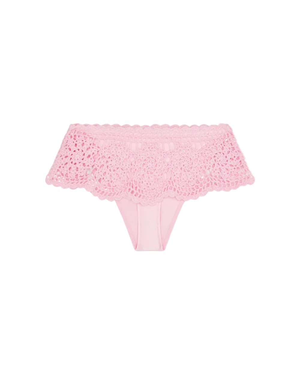 pink crochet swim bottom