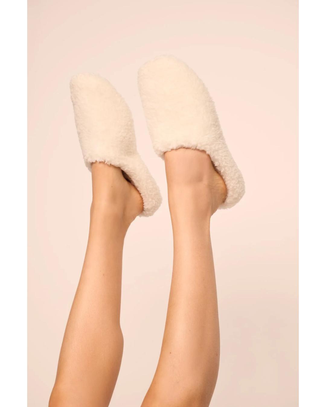 ivory sherpa slippers