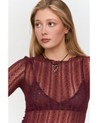 red lace shirt