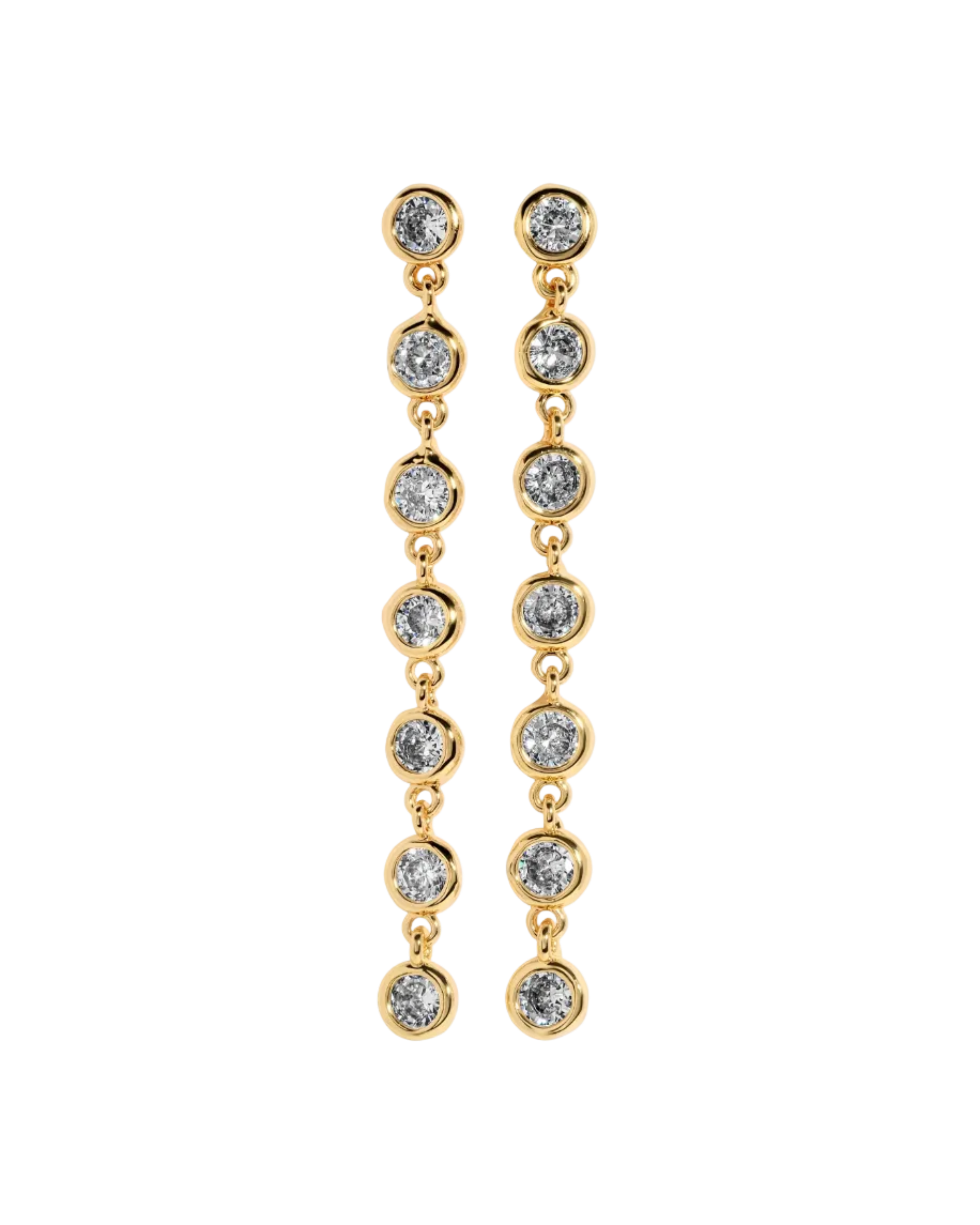long gold and diamond drop earrings
