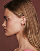 long gold and diamond drop earrings