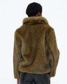 short faux fur coat in green