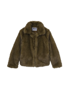 short faux fur coat in green