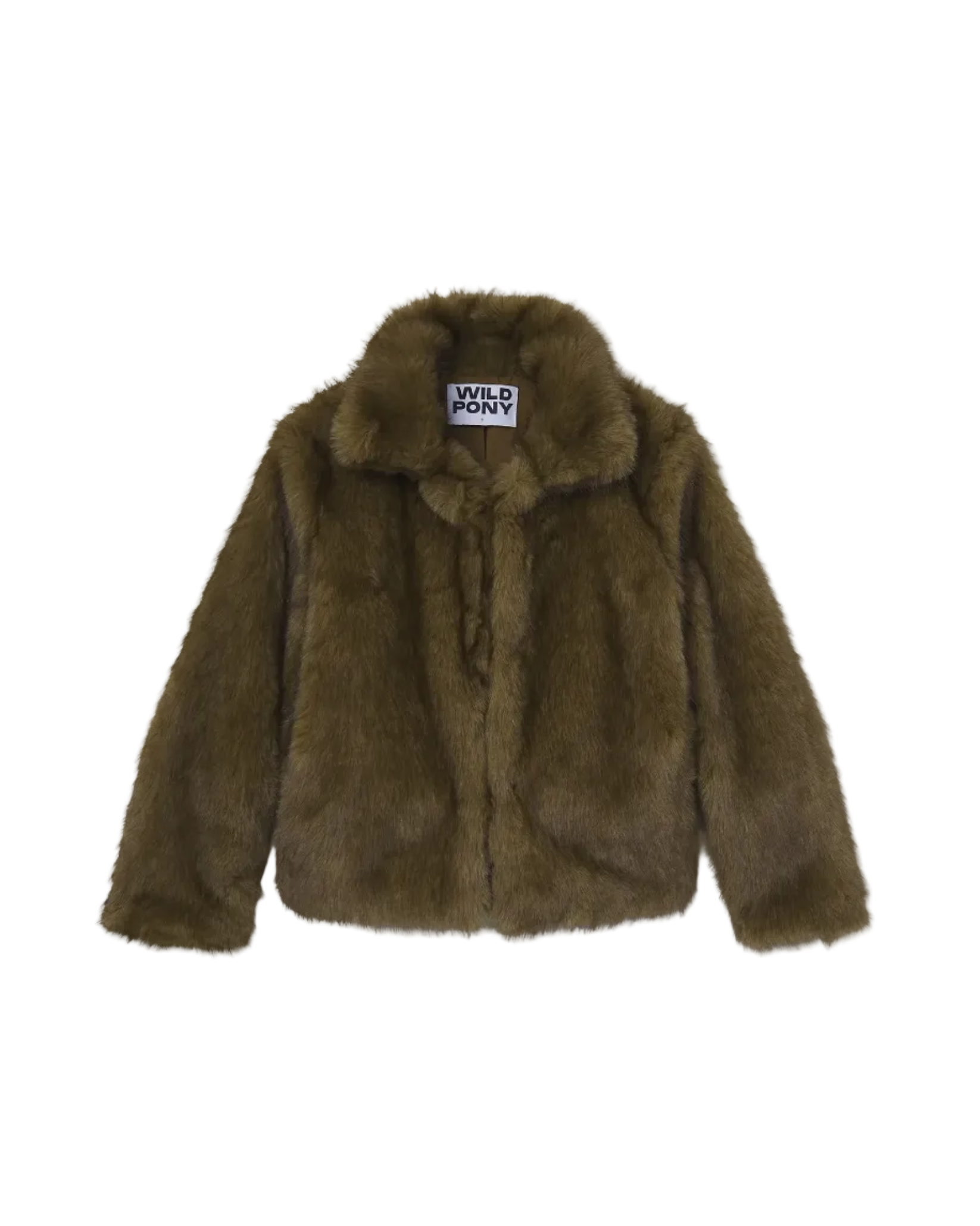 short faux fur coat in green