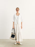 short sleeve white jacket