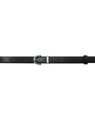 back leather belt with silver buckle