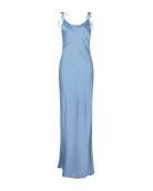 maxi satin blue dress