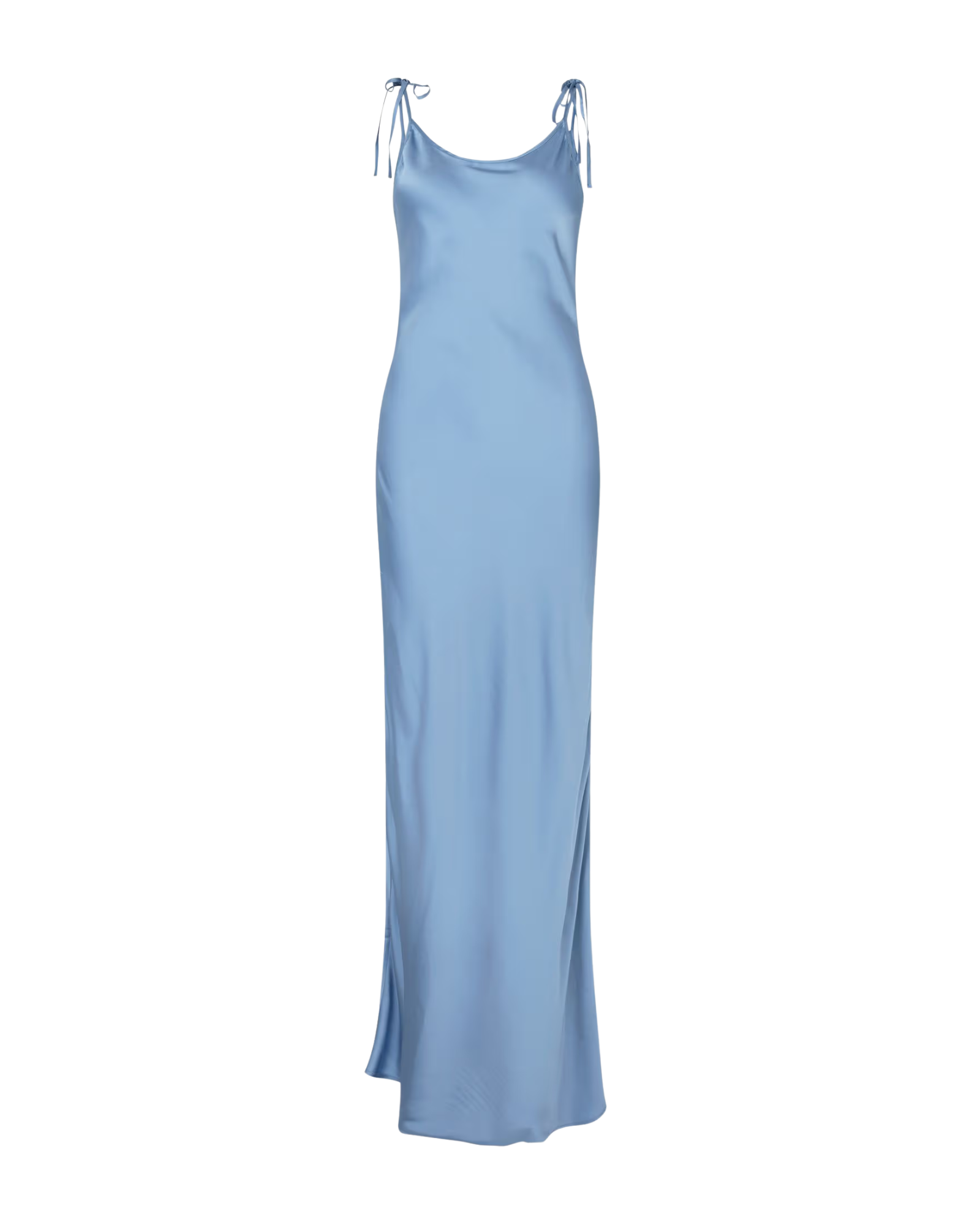 maxi satin blue dress