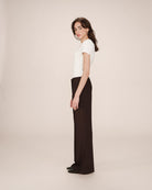 brown tailored wide leg pants