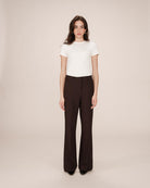 brown tailored wide leg pants