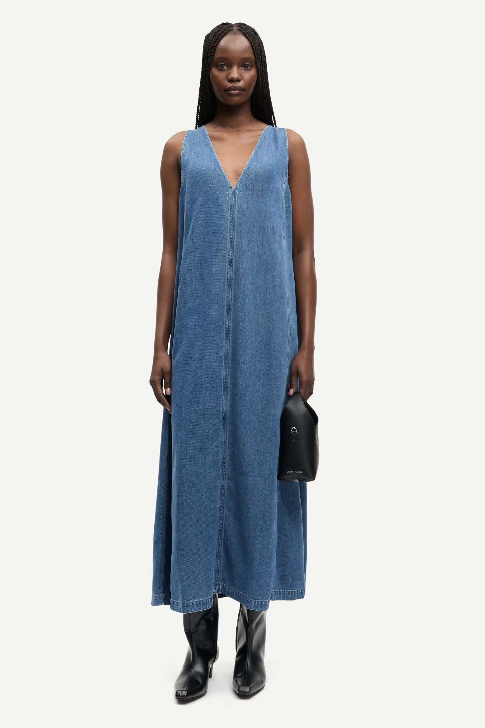 maxi denim dress