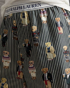 striped green boxers with polo bear al over
