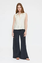 sleeveless blouse in off white