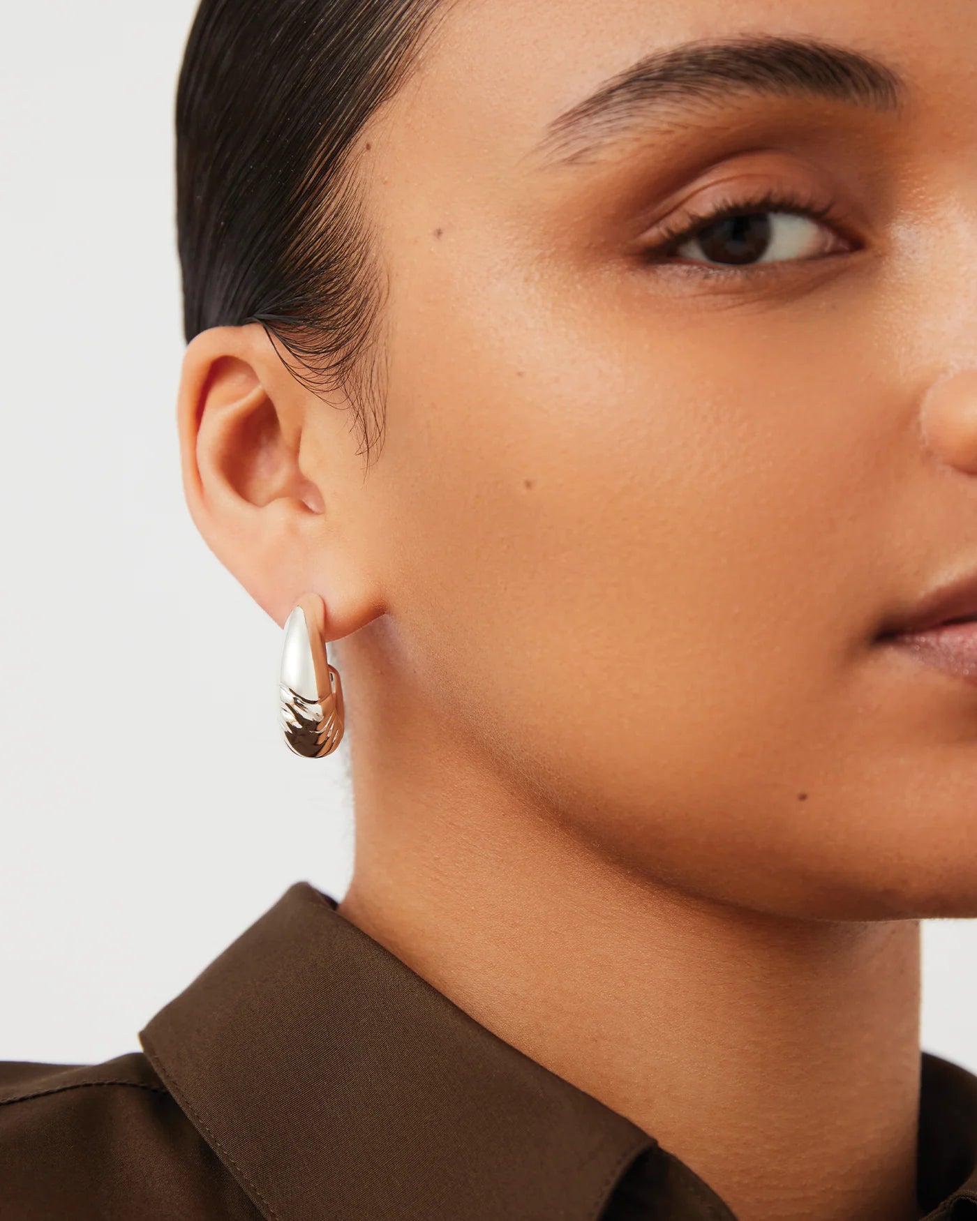 chunky silver hoops