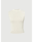 cream knit sleeveless top