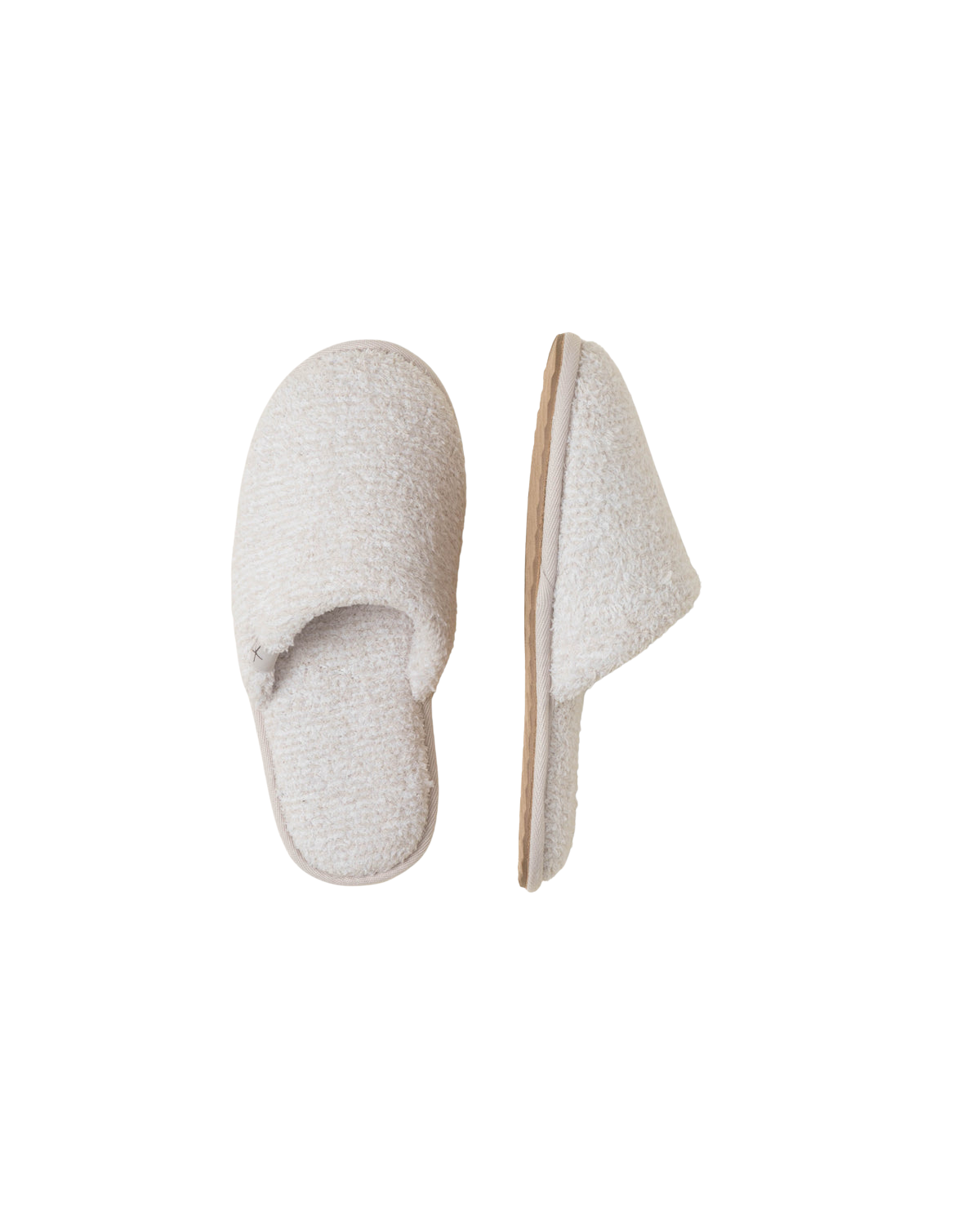 white heathered slippers