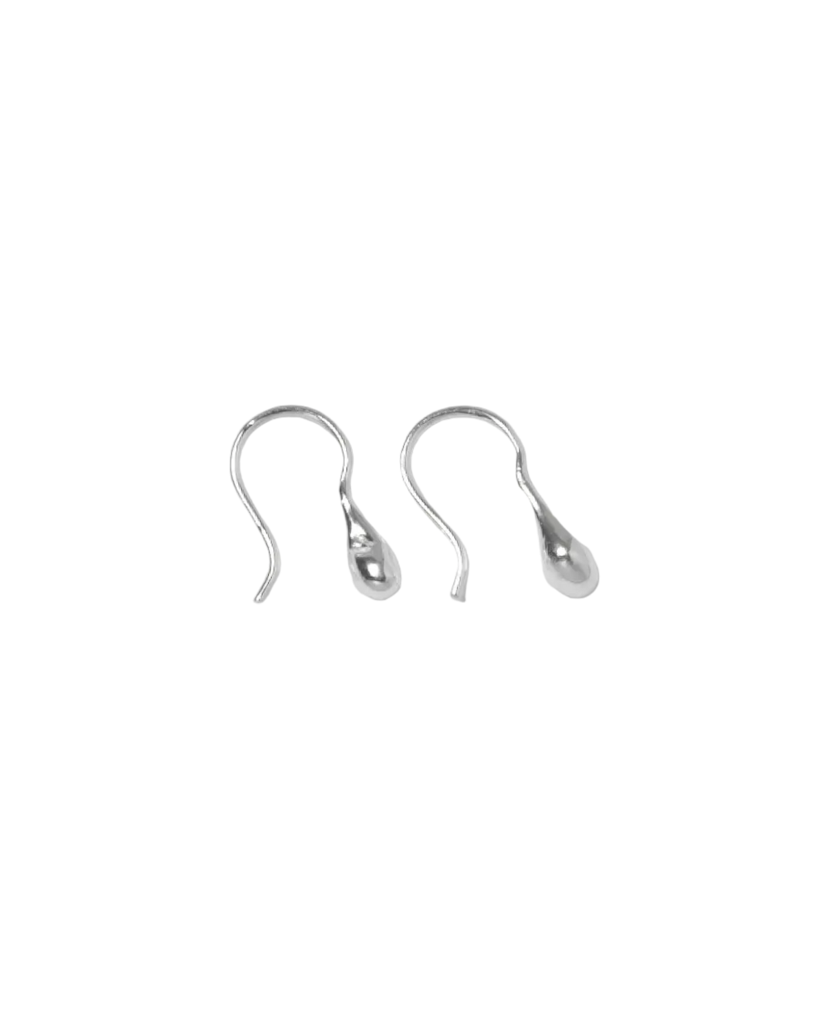 small bean shaped silver drop earring